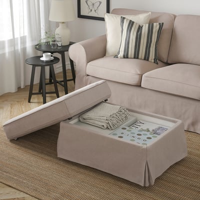 EKTORP Hocker mit Aufbewahrung, Tallmyra beige