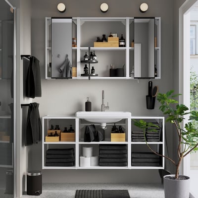 ENHET Badezimmer, weiß, 140x43x65 cm