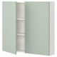 ENHET Wandschrank in Hellgrün mit zwei Einlegeböden. Graugrüne Front und modernes Design.