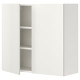 Weißer ENHET Wandschrank mit 2 offenen Regalen, modernes Design, kunststoffbeschichtete Spanplatte.