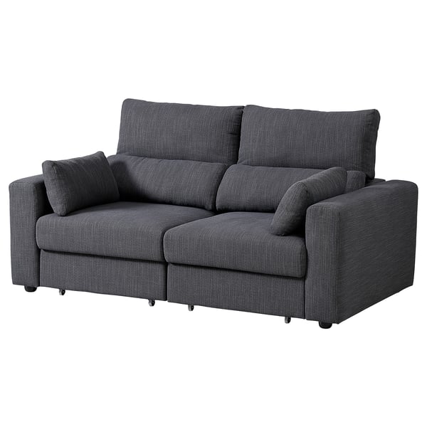 Finden Sie das ESKILSTUNA Sofa: dunkelgrau, hohe Rückenlehne, verstellbare Kopfstützen, ausziehbare Chaiselongue.