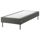 Ikea ESPEVÄR grauer Bettrahmen mit Metallbeinen.