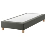 Graue Espevar-Matratzenbasis mit Holzbeinen, modernes Design.