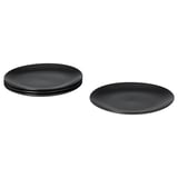 Set schwarze FÄRGKLAR Teller, rund, schlichtes Design, Steinzeug.