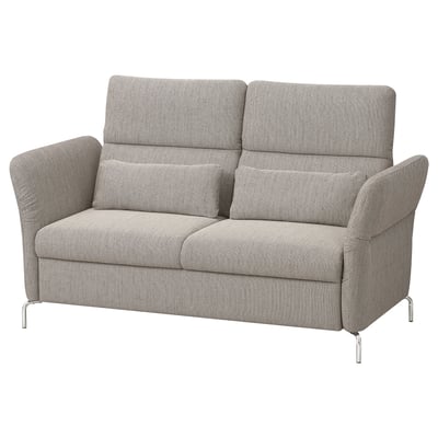Graues FAMMARP Sofa mit verstellbaren Kopfstützen und Armlehnen.