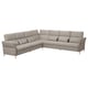 Option: Modernes graues L-förmiges FAMMARP-Sofa mit verstellbaren Kissen und Holzbeinen.