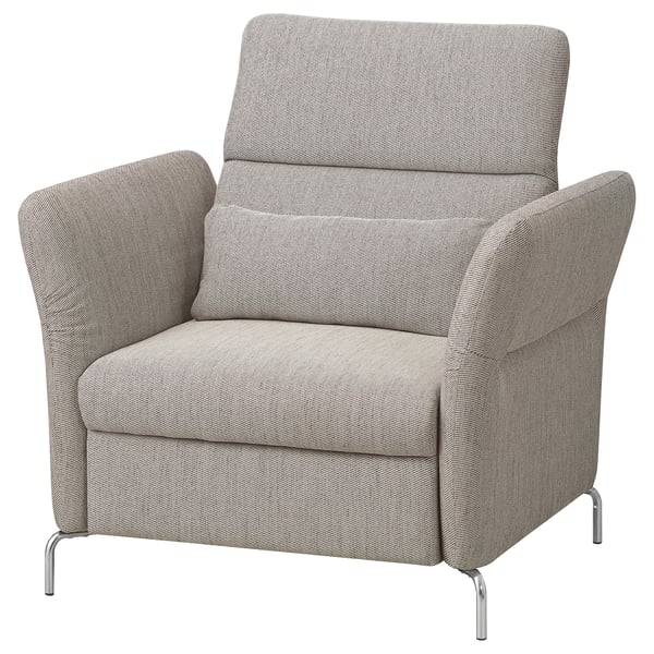 Fammerp Relaxsessel, grauer Tweed, Komfort-Design mit verstellbarer Rückenlehne und Armlehnen.