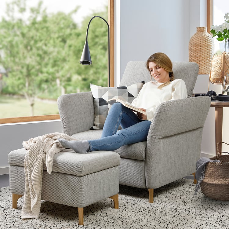 FAMMARP Sessel und Hocker, Holz/Viarp beige/braun IKEA Österreich