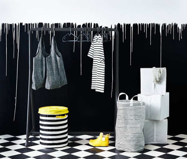 FLYTTBAR Korb mit Deckel, gelb - IKEA Österreich