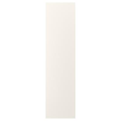 Eine schlichte rechteckige Platte im FÖRBÄTTRA-Stil, cremefarben, aus Acrylfarbe und Faserplatte.