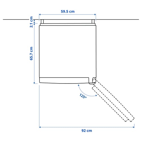 FÖRTOFT Kühl-/Gefrierschrank, IKEA 500 stahlfarben, 216/118 l