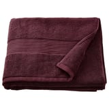 Dunkelviolettes FREDRIKSJÖN Badetuch, dick und weich, 100% Baumwolle, gefaltet, strukturierter Rand.