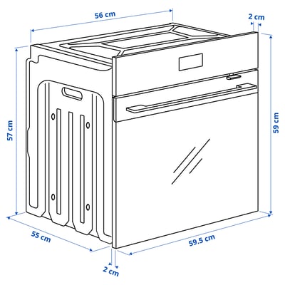FRILLESBO Heißluftofen, Heißluftfrittierfunktion pyrolytisch/stahlfarben IKEA 700