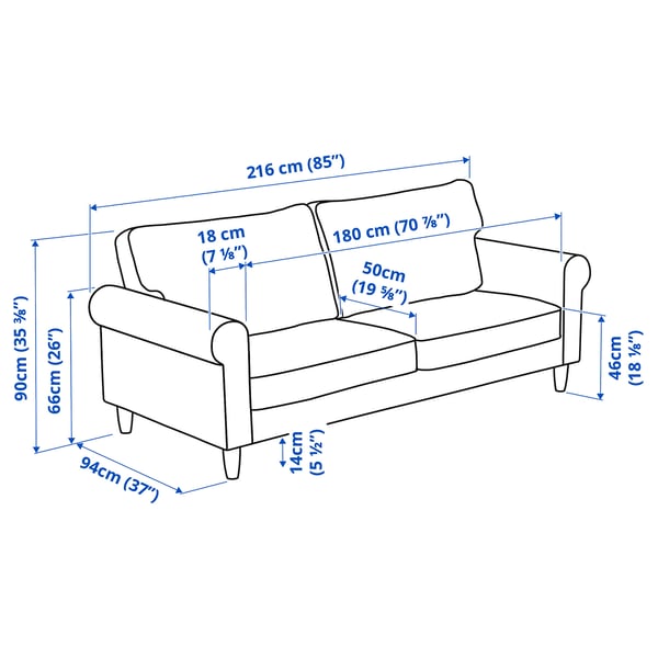 GÄLLTOFTA 3er-Sofa, Tibbleby gelb