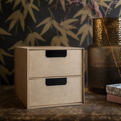 Gårdesgård Aufbewahrungsbox, braun, Recyclingpapier, rechteckig mit Griffen.