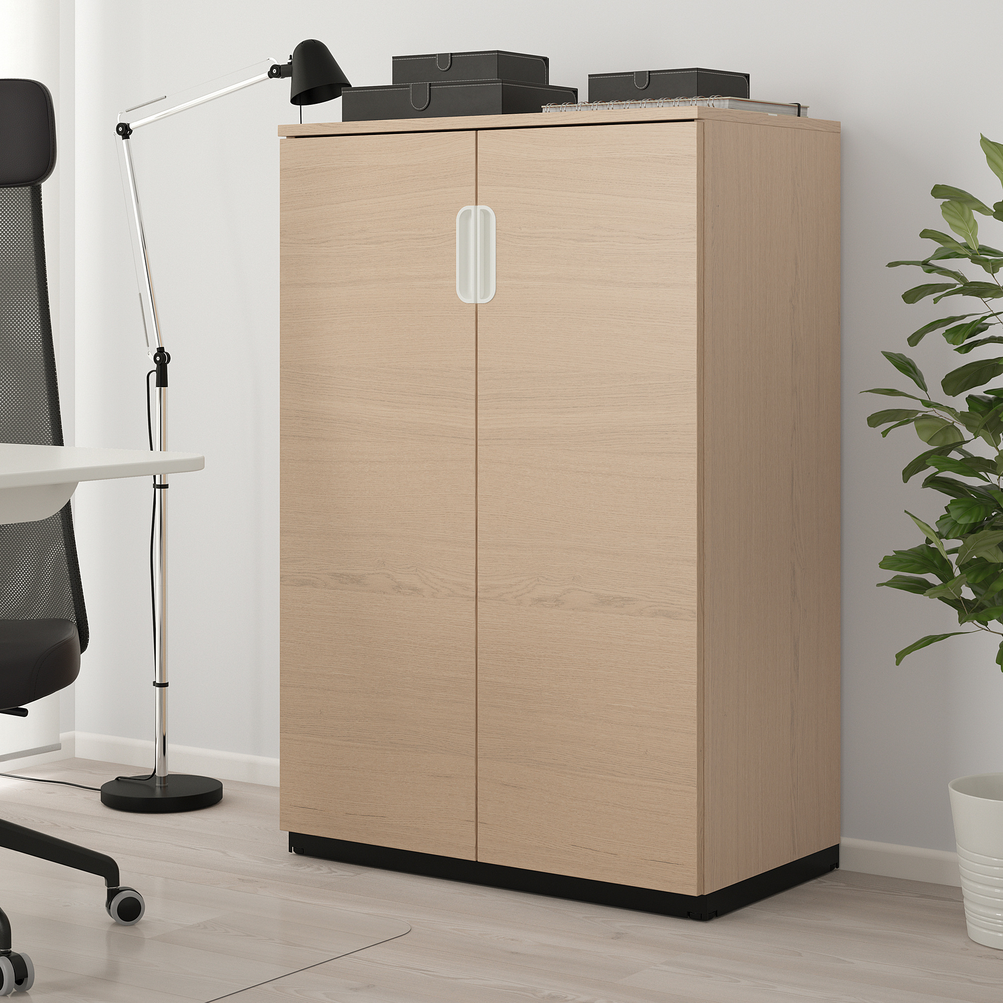 GALANT Schrank mit Türen, Eichenfurnier weiß lasiert, 80x120 cm - IKEA ...