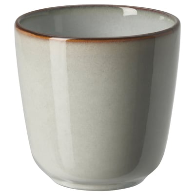 GLADELIG Becher, graublau, Steingut, rund, schlichtes, elegantes Design.