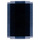GNETGRÄS Teppich: blauer, rechteckiger, dicker Wollrock mit Baumwollseiten, abstrakte Farbtöne.