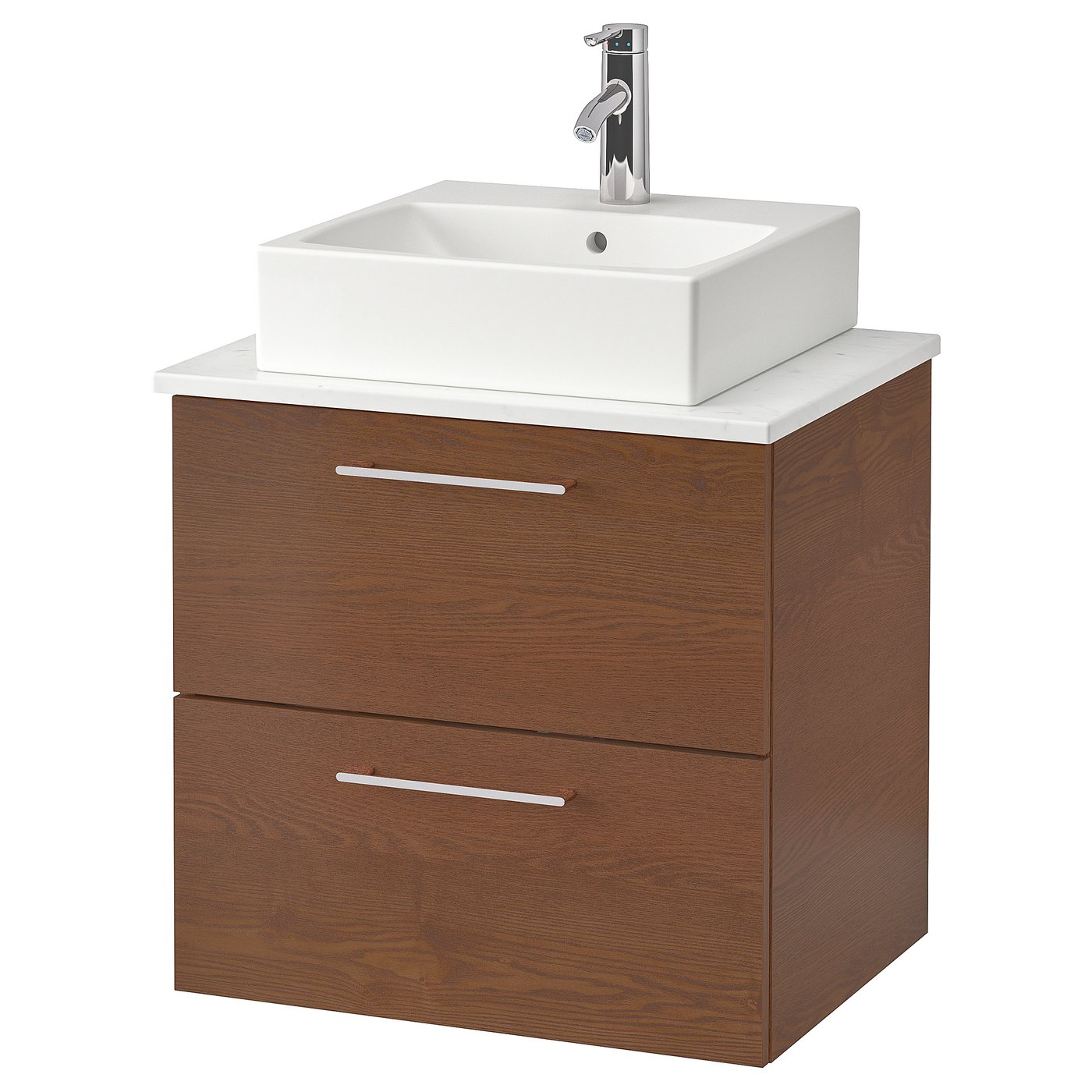 GODMORGON/TOLKEN / TÖRNVIKEN Waschbschr+Waschb 45x45 - Eschenachb braun