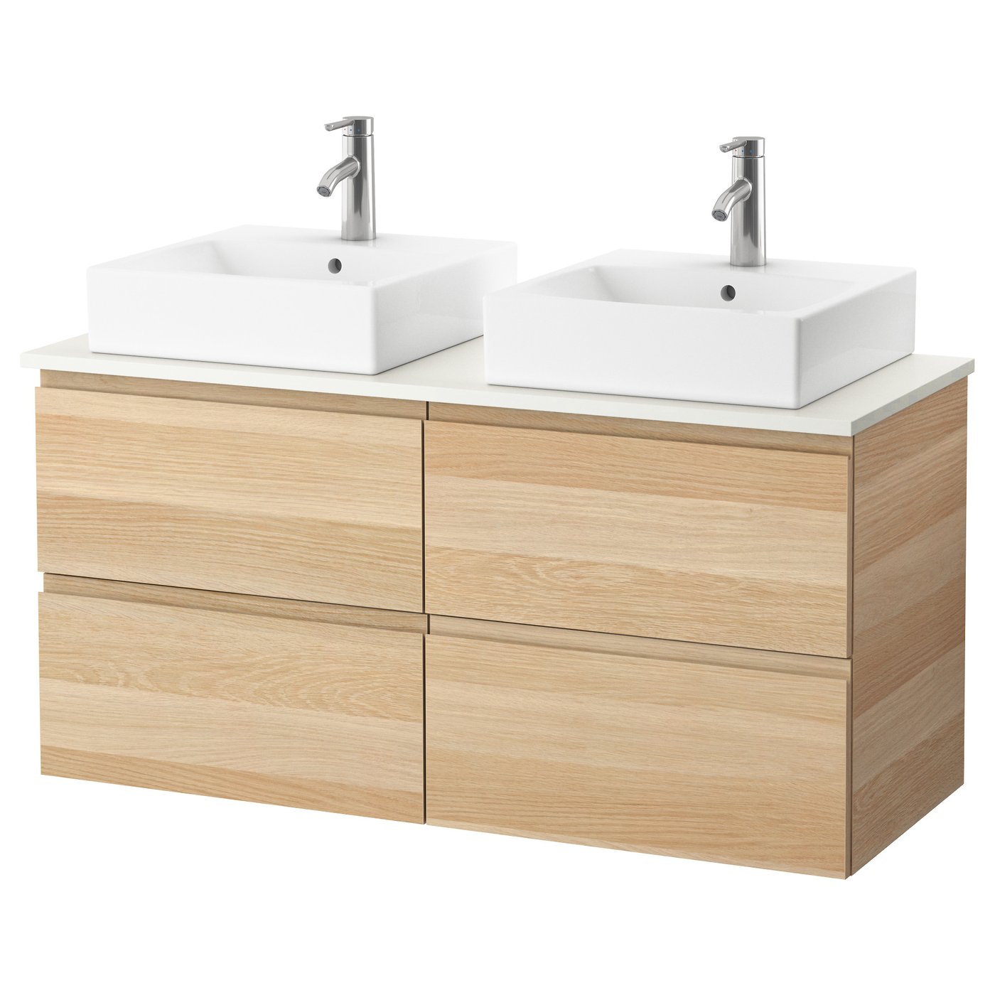 GODMORGON/TOLKEN / TÖRNVIKEN Waschbeckenschr+Aufsatzwaschb 45x45