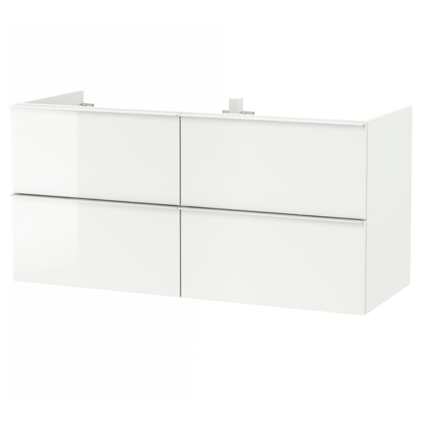 Godmorgon Waschbeckenschr 4 Schubl Hochglanz Weiss 120x47x58 Cm Ikea Osterreich
