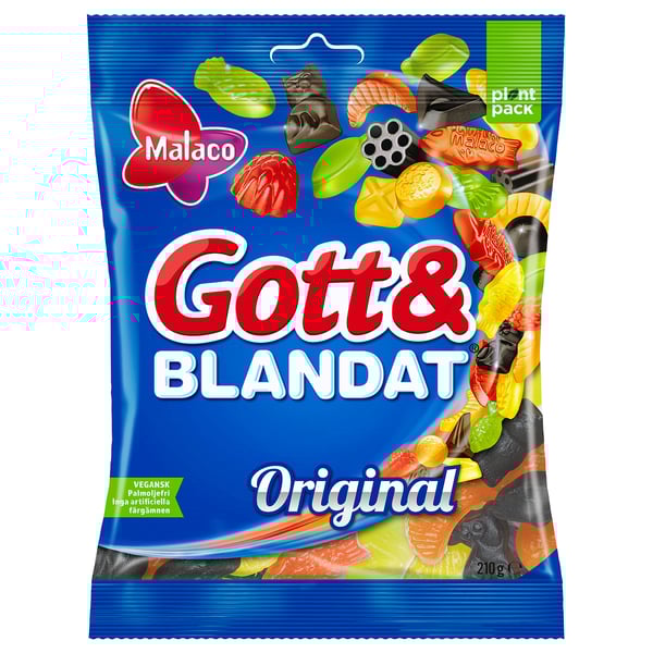 GOTT & BLANDAT Bonbontüte, bunte gemischte Früchte, veganer und origineller Geschmack.