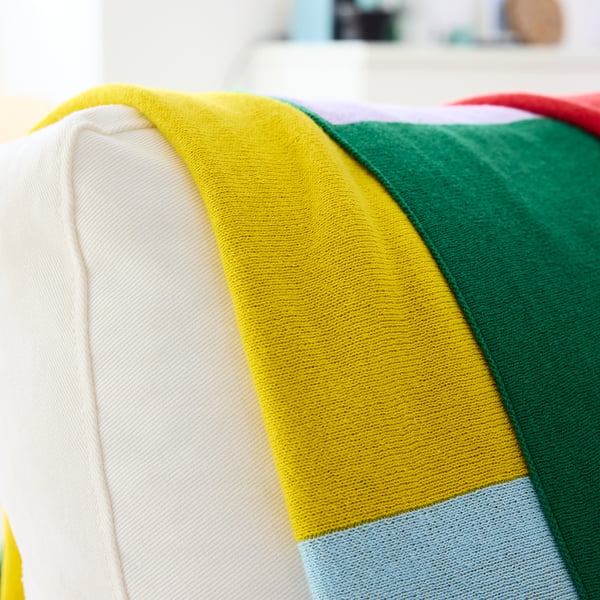 GREJSIMOJS Babydecke, gemustert/bunt, 130x170 cm