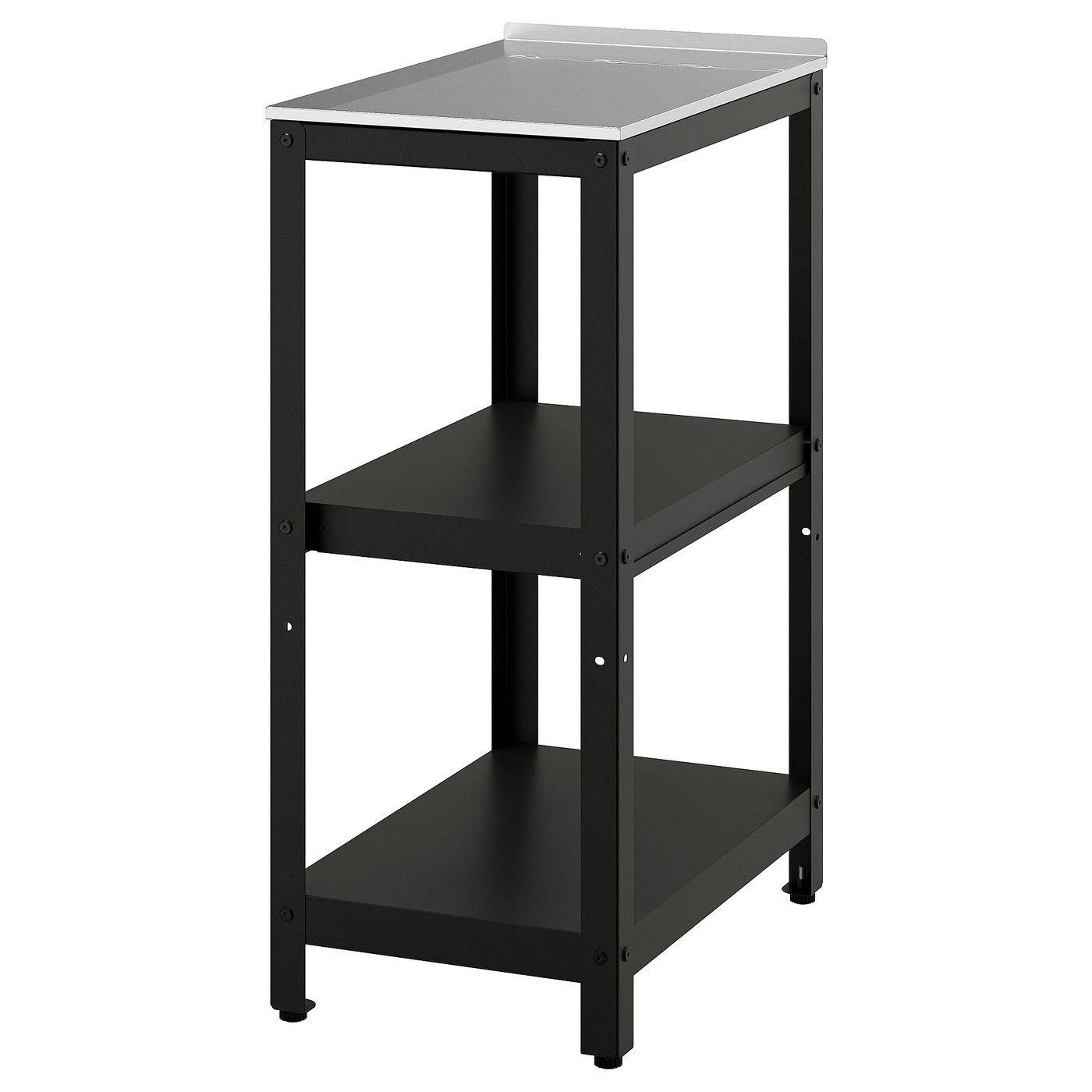 GRILLSKÄR Arbeitstisch, schwarz/Edelstahl für draußen, 39x61 cm IKEA