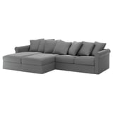 GRÖNLID Bezug 4er-Sofa, mit Récamieren/Ljungen mittelgrau