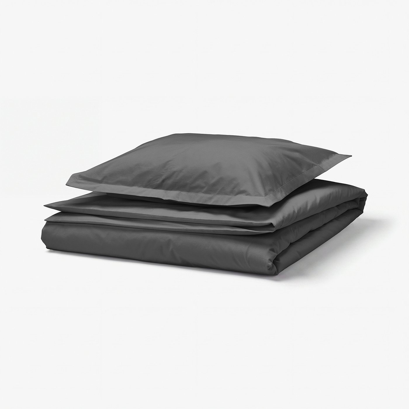 HAMPFLOCKEL Bettwäsche-Set, 2-teilig, dunkelgrau, 140x200/70x90 cm