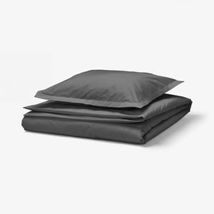 HAMPFLOCKEL Bettwäsche-Set, 2-teilig, dunkelgrau, 140x200/70x90 cm