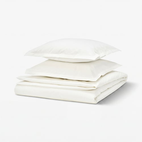 HAMPFLOCKEL Bettwäsche-Set, 3-teilig, weiß, 240x220/50x60 cm