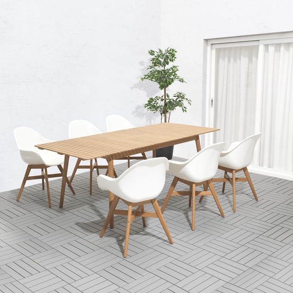 Hattholmen Fanbyn Tisch 4 Armlehnstuhle Aussen Eukalyptus Eiche Hell Weiss Ikea Osterreich