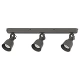 HEKTAR schwarze Deckenleuchte mit 3 verstellbaren Strahlern, rustikales Design im Fabrikstil.