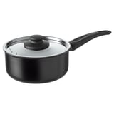 HEMLAGAD Kasserolle mit Deckel, schwarz, 2 l