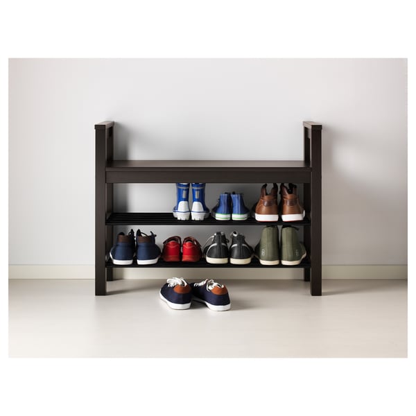 HEMNES Bank mit Schuhablage - schwarzbraun - IKEA Österreich