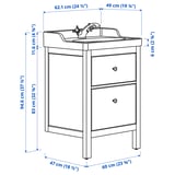 Abbildung mit Maßen für das Produkt: HEMNES.