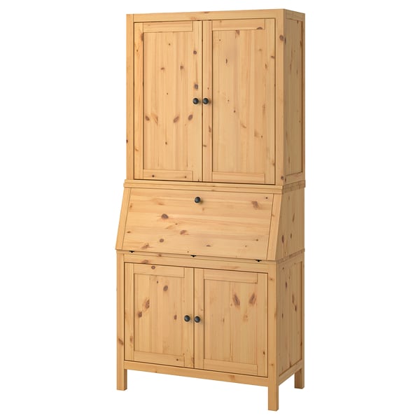 HEMNES Sekretär mit Aufsatz, hellbraun, 89x198 cm