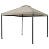 HIMMELSÖ beige Pavillon. Quadratisches Vordach auf 4 Pfosten. Schatten für die Terrasse.