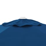 Hochwertiger blauer Sonnenschirm, offen mit strapazierfähigem Stoff und robuster Konstruktion.