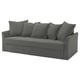 Dunkelgraues HOLMSUND Schlafsofa mit passenden Kissen, schlankes Design, abnehmbarer Bezug.