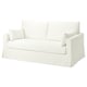 Weißes HYLTARP-Sofa. Gepolstert mit Baumwolle und Polyester. Weiche, rechteckige Form mit klaren Linien.