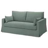 Sofa mit dem Namen HYLTARP, türkis, mit wendbaren Kissen, aus Baumwolle und Polyester, mit 10 Jahren Garantie.