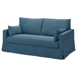 HYLTARP Sofa: elektrisches Blau, modernes Design, tiefe Sitzfläche, wendbare Kissen.