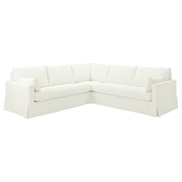Weißes Ecksofa HYLTARP: modern, bequem mit klaren Linien.