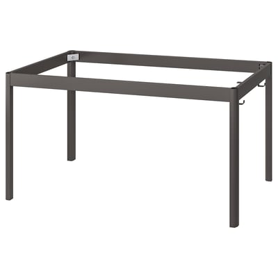 Ein IDÅSEN Tischgestell, schwarz, mit quadratischem, robustem Metalldesign.