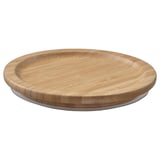 Ikea Bambusdeckel, natur, rund, flacher Rand, für Lebensmittelbehälter.