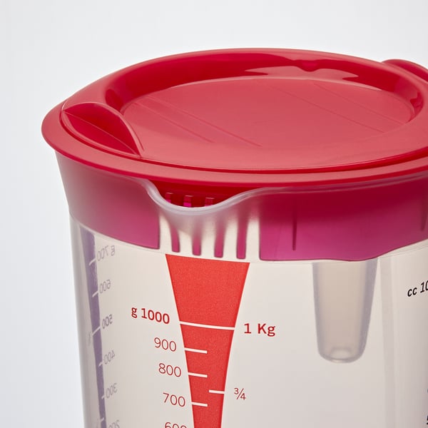 INFRIA Kanne mit Deckel und Zitronenpresse, transparent/pink, 1.0 l