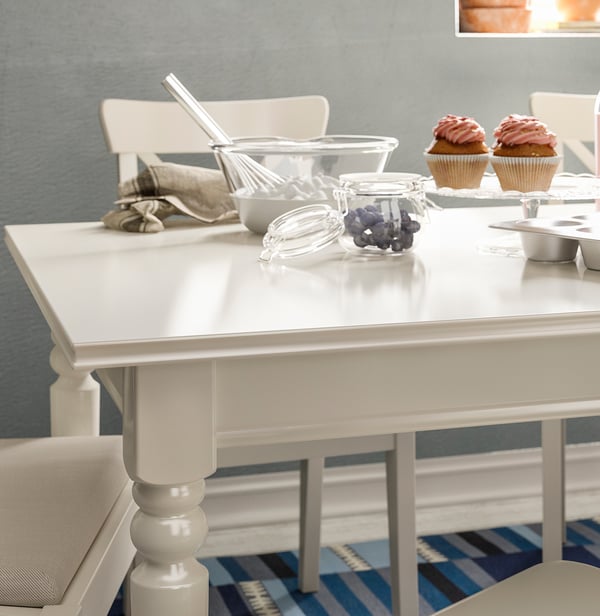 INGATORP / INGOLF Tisch und 6 Stühle - weiß/Nordvalla beige - IKEA Österreich