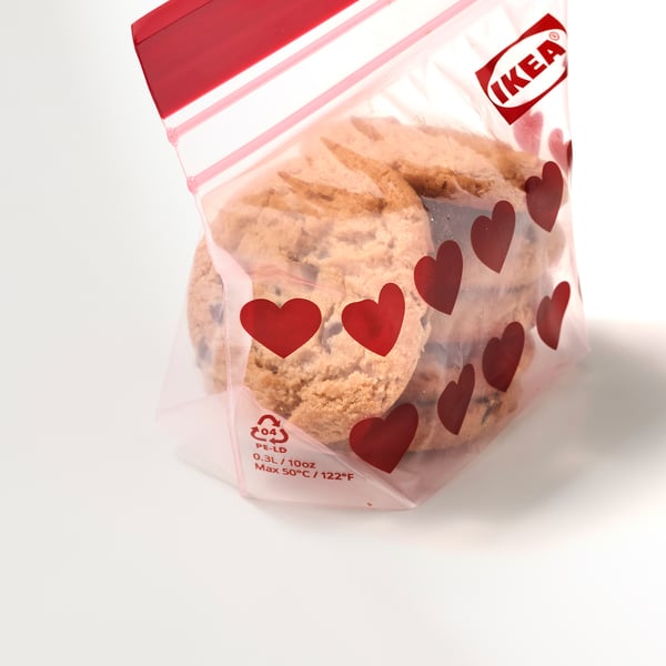 ISTAD Beutel, wiederverschließbar, rot/Herz, 0.3 l